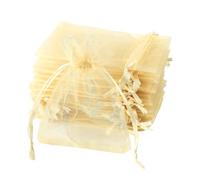 OUDQFCJ 100 pcs Sachets Organza Dorés Pochettes Cadeaux en Tissu pour Bijoux et Décorations - 7 x 9 cm