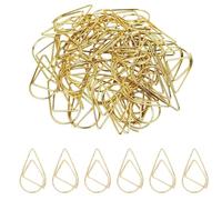 OUDQFCJ 100 trombones dorés en forme de goutte, petites attaches métalliques pour documents, signets pour bureau et école, 25 mm