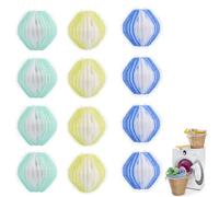 OUDQFCJ 12 PCS Boules Anti-Poils Réutilisables, Attrape-Poils pour Machine à Laver et Sèche-Linge, Retire Poils d'Animaux, Peluches et Fuzz