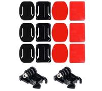 OUDQFCJ 14 Ensembles, Supports adhésifs Plats et incurvés, Accessoires de tampons, Fixations pour Casque, Compatible avec GoPro Hero Session/4/3/3+/2 et caméras d'action, Plat avec Sticker