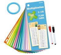 OUDQFCJ 15 Cartes d'apprentissage 1x1 Jeu de multiplication Cadeau pour la rentrée scolaire Jeux éducatifs dès 5 ans pour apprendre à calculer avec 2 marqueurs