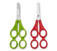 OUDQFCJ 2 pcs Ciseaux Thérapeutiques, Ciseaux d'Apprentissage pour Enfants avec Double Poignée, Ciseaux Mère-Enfant pour École et DIY, Ciseaux de Bricolage Sécurisés (Rouge et Vert, 17 cm)