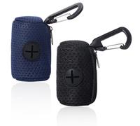 OUDQFCJ 2 Pcs Mesh Poop Bag Dispenser, Dog Poop Bag Dispenser, Portable Litter Box for Pet Walking, Car, Business Trip