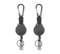 OUDQFCJ 2 PCS Porte-clés JoJo Rétractable avec Enrouleur de Badge, Mousqueton et Anneau Porte-clés pour Clés, Cartes et Ceinture (Câble Acier Rétractable 60cm) (Noir)