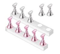 OUDQFCJ 2 Pcs Supports Magnétiques pour Capsules Ongles en Acrylique - Présentoir Ongles Pratique pour Faux Ongles et Accessoires, Nail Art et Manucure