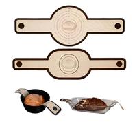 OUDQFCJ 2 PCS Tapis de Cuisson en Silicone pour Cocotte en Fonte, Accessoires de Pâtisserie, Tapis à Pâte avec Longues Poignées, Réutilisable pour Pâte à Pain