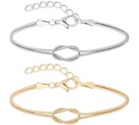 OUDQFCJ 2 Pièces Bracelet de Couple, Bracelets Partenaires, Paire de Bracelets, Cadeaux pour Couple, Bracelet d'Amour Infini, Pour Couples Amitié Relation, Bracelet, Bijou de Couple, Acier Inoxydable