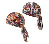 OUDQFCJ 2 Pièces Chapeaux Casquettes Course, Absorbant la Sueur, Respirant, Évacuant l'Humidité, Bandana Homme, Skull Cap, Wave Cap, Casquette Anti UV, sous Casque Moto, Doublure Casque (Noir)