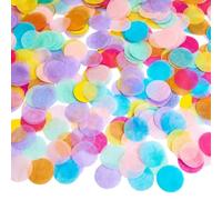 OUDQFCJ 20g Confettis Ronds Décoratifs, Décoration Polyvalente pour Anniversaire, Mariage, Fête, Saint-Valentin, Carnaval, Ballons, Boîtes Cadeaux (2,5cm) (Multicolore, Tons Pastel)