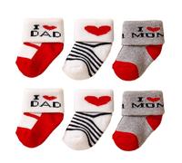 OUDQFCJ 3 Paires Chaussettes Bébé Coton Nouveau-né Unisex Cadeau Personnalisé Naissance (0-6 Mois) (Fille)