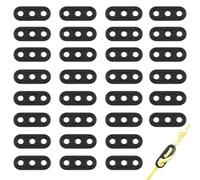 OUDQFCJ 30 PCS Tendeur de Corde 3 Trous Tendeur de Cordeau, Tendeur de Corde Camping Noir, Corde Boucle Ajusteur, Tendeur de Corde Cliquet Camping pour Tente Bâche Randonnée Camping
