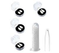 OUDQFCJ 4 Paires Kit de Dents de Vampire Fausses avec 1 Tube de Perles Adhésives pour Fête, Cosplay, Halloween, Démon, Sorcière (4 Tailles)