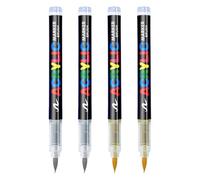 OUDQFCJ 4 Pièces Feutres Textiles Blanc et Or Indélébiles Lavables Pointe Souple 1-5mm Marqueurs Textile Permanent pour T-Shirt et Tissus