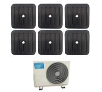 OUDQFCJ 6 Pièces Amortisseurs de Vibration pour Climatiseur en Caoutchouc, Tampons Antivibrations Pieds Antichocs (Noir)