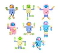 OUDQFCJ 8 Pièces Fidget Spinner Robot Jouet DIY Déformable Gyroscope de Doigt Chaîne de Déformation Petit Cadeau d'Anniversaire pour Enfants