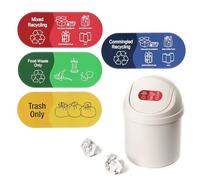 OUDQFCJ Autocollants de collection différenciée, 4 pièces, en vinyle souple, imperméables et lavables, illustrés, pour poubelle tri selectif et déchets et recyclage (9.5 x 22.8 cm)