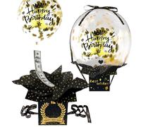OUDQFCJ Boîte DIY Surprise pour Cadeaux en Argent Anniversaire, Ballon Pull Up Emballage Cadeau en Argent, Coffret Cadeau pour Famille, Enfants, Amis