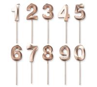 OUDQFCJ Bougies d'anniversaire, chiffres de 0 à 9, bougie anniversaire chiffre, bougie or, décorations de gâteau, célébration (5 cm) (Champagne)