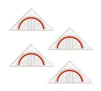 OUDQFCJ Géométrie Plastique, 4Pcs Equerre de Géométrie, 16cm Triangle Géométrique en Plastique Transparente, Géotriangle en Plastique avec Poignée pour les Étudiants, le Bureau, la Peinture