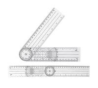 OUDQFCJ Goniomètre Kiné, Rapporteur Circulaire 360°, Transparent et Durable, avec Double Unité de Mesure, Double Décimètre pour Étudiants et Maison (Transparent)