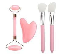 OUDQFCJ Jade Roller Visage et Gua Sha Masseur, Rouleau de Jade Double Extrémité et Pierre de Massage Naturelle, Anti-âge Anti-rides avec Sac de Rangement, Rouleau Massage Visage