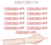 OUDQFCJ Lot de 10 bracelets Team Bride & 1 bracelet de mariée, bracelets JGA pour femme, noir, pour mariage, bachelorette, fête nuptiale, enterrement de vie de jeune fille