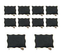 OUDQFCJ Lot de 10 Petites Ardoises avec Support, Mini Tableaux pour Étiquettes de Buffet, Porte-Prix, Marque-Places, Ardoises à Inscrire, Cartes de Table Mariage