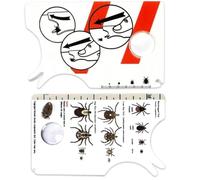 OUDQFCJ Lot de 2 cartes à tiques avec loupe, retirez rapidement et en douceur les tiques des animaux de compagnie ou des humains, idéal pour chiens, chats et activités en plein air