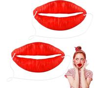 OUDQFCJ Lot de 2 masques saucisse, accessoires d'Halloween, décoration Halloween, masques de cosplay, masques humoristiques, adaptés pour spectacles, magie et fêtes (rouge)