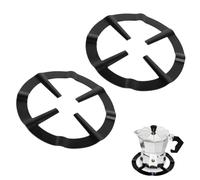 OUDQFCJ Lot de 2 Supports en Fonte pour Moka, Réducteur de Gazinière, Diffuseur de Chaleur pour Cuisinière à Gaz, Accessoire de Cuisine pour Cafetière (13 x 13 x 2 cm)