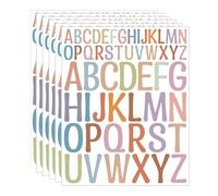 OUDQFCJ Lot de 312 lettres autocollantes en vinyle,6 feuilles de lettres autocollantes multicolores,Grandes lettres à coller,Résistantes aux intempéries,Pour boîte aux lettres, panneaux