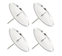 OUDQFCJ Lot de 4 Support Bougie Couronne Bougeoir Argenté avec Support Bougie à Piquer 7.5 cm pour Bougies Pilier Décoration de Noël Accessoire