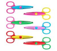 OUDQFCJ Lot de 6 ciseaux pour enfants, ciseaux de bricolage, ciseaux crantés, ciseaux zigzag