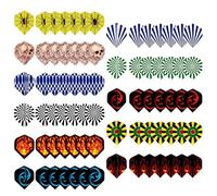 OUDQFCJ Lot de 77 ailettes de fléchettes standard en PET, parfaites pour fléchettes à pointe souple, pointe acier et pointe plastique, jeux de flechette, kit d'accessoires de fléchettes