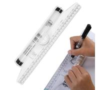 OUDQFCJ Regle roulante professionnelle avec rapporteur et échelle transparente, regle polyvalente pour architectes, designers et étudiants (30 cm)