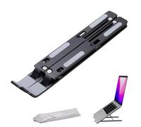 OUDQFCJ Support Ordinateur Portable, Support PC Portable en Aluminium Pliable, Réglable en Hauteur et Ventilé pour MacBook Pro/Air, HP, Sony, Dell, Tous Laptops (10-17,3") (Noir)