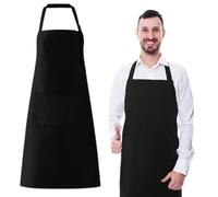 OUDQFCJ Tablier Professionnel 1 Pièce, Étanche avec 2 Poches, Réglable avec de Longues Lanières, pour Homme et Femme, Barbecue, Restaurant, Café, Jardinage, Serveurs, École, Femme
