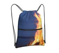 Oudrspo A Raging Fire Burns Cordon Sac À Dos Sac Cordon Fermeture Éclair Sac À Dos Sport Gym Voyage Yoga Sac À Dos Pour Hommes Femmes