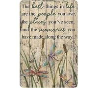 Oudrspo Affiche vintage en métal et aluminium avec inscription « The Things Life Dragonfly are The People You Love » (20 x 15 cm)