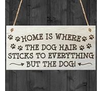 Oudrspo Affiche vintage en métal et aluminium, « The Dog Hair Sticks to Everything But The Dog », 20 x 15 cm, décoration murale