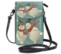 Oudrspo Aimer Les bonhommes de Neige bandoulière téléphone Sac à Main Petit Mini Sac à bandoulière Pochette pour téléphone Portable Portefeuille en Cuir pour Femmes Filles