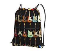 Oudrspo Art Guitar Pattern Outdoor Leisure Zipper Drawstring Backpack =>> 15,3 X 18in/ 39 X 46cm (LXH), Bon pour les voyages, les bagages à main, les bagages, le camping
