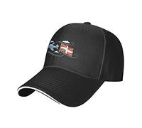 Oudrspo Avion avec Drapeau Pays Basque Chapeau pour Hommes Femmes Casquette, Casquettes de Baseball Casual Sandwich, Libre d'ajuster La Taille du Cap Noir