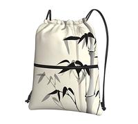 Oudrspo Black Ink Art Outdoor Leisure Zipper Drawstring Backpack =>> 15,3 X 18in/ 39 X 46cm (LXH), Bon pour les voyages, les bagages à main, les bagages, le camping