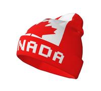 Oudrspo Bonnet avec Drapeau du Canada pour Femmes et Hommes, Bonnet tricoté Tendance, Chaud, Doux et Extensible, Unisexe, pour l'hiver