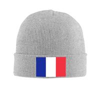 Oudrspo Bonnet de Ski en Tricot avec Drapeau Gris de la France, Bonnet d'hiver Chaud Classique pour Femmes et Hommes