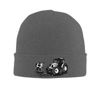 Oudrspo Bonnet de Ski en Tricot de Vache Tracteur Deep Heather, Bonnet d'hiver Chaud Classique pour Femmes et Hommes