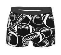 Oudrspo Boxer pour Homme à Motif de Ballons de Rugby, évacuant l'humidité et Respirant, Tailles Assorties