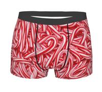 Oudrspo Boxer pour Homme, Motif Cannes de Bonbon à la Menthe poivrée, Motif de Viande de Pizza de noël, évacuant l'humidité et Respirant, Tailles Assorties