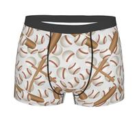 Oudrspo Boxer pour Hommes, Motif Batte de Baseball et balles, Motif balles de Rugby, évacuant l'humidité et Respirant, Tailles Assorties
